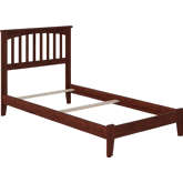Mission Twin Bed with Open Footboard & Turbo Charger in Walnut