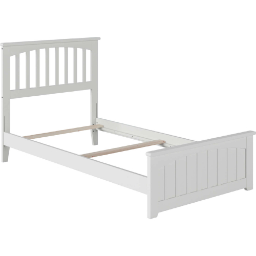Mission Twin Bed with Matching Footboard in White