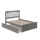 Mission Full Platform Bed with Twin Urban Trundle in Atlantic Grey