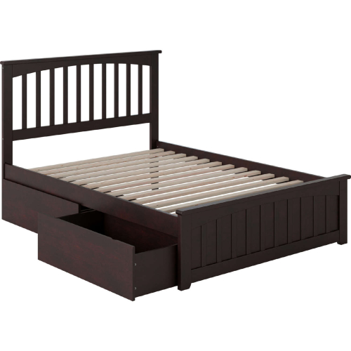 Mission Full Bed with Matching Footboard & 2 Urban Bed Drawers in Espresso
