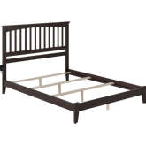 Mission Queen Bed with Open Footboard & Turbo Charger in Espresso
