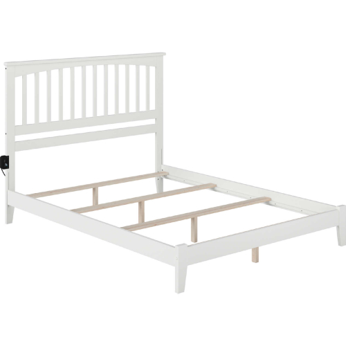 Mission Queen Bed with Open Footboard & Turbo Charger in White