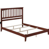 Mission Queen Bed with Open Footboard & Turbo Charger in Walnut