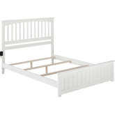 Mission Queen Bed with Matching Footboard in White