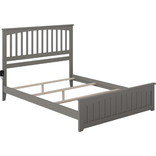 Mission Queen Traditional Bed with Matching Footboard in Atlantic Grey