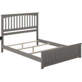 Mission Queen Traditional Bed with Matching Footboard in Atlantic Grey