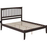 Mission King Bed with Open Footboard in Espresso