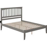 Mission King Platform Bed with Open Footboard in Atlantic Grey