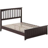 Becket Full Low Profile Platform Bed with USB & Matching Footboard in Espresso Finish