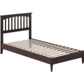 Becket Twin XL Low Profile Platform Bed with USB in Espresso Finish Wood