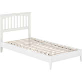 Becket Twin XL Low Profile Platform Bed with USB in White Finish Wood