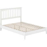 Becket Full Low Profile Platform Bed with USB in White Finish Wood