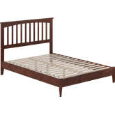 Becket Full Low Profile Platform Bed with USB in Walnut Finish Wood
