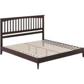 Becket King Low Profile Platform Bed with USB in Espresso Finish Wood