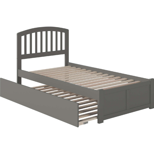 Richmond Twin Extra Long Bed with Footboard & Twin Extra Long Trundle in Grey