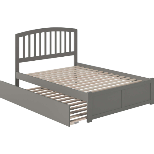 Richmond Full Bed with Flat Panel Footboard & Twin Urban Trundle Bed in Grey
