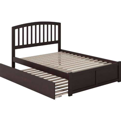 Richmond Full Platform Bed with Flat Panel Foot Board & Full Urban Trundle in Espresso