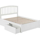 Richmond Full Bed with Flat Panel Footboard & 2 Under Bed Drawers in White