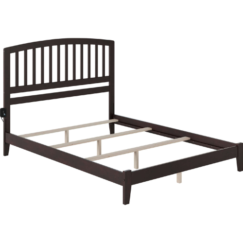 Richmond Queen Bed with Open Footboard & Turbo Charger in Espresso