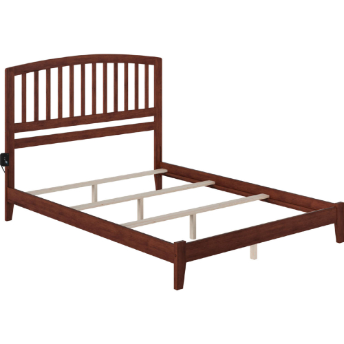 Richmond KIng Bed with Open Footboard & Turbo Charger in Walnut