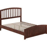 Quincy Full Low Profile Platform bed with USB & Matching Footboard in Walnut Finish