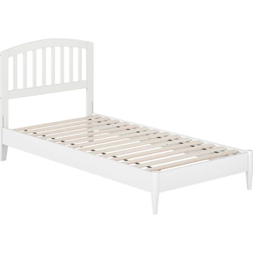 Quincy Twin XL Low Profile Platform bed with USB in White Finish Wood