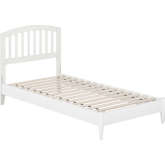 Quincy Twin XL Low Profile Platform bed with USB in White Finish Wood