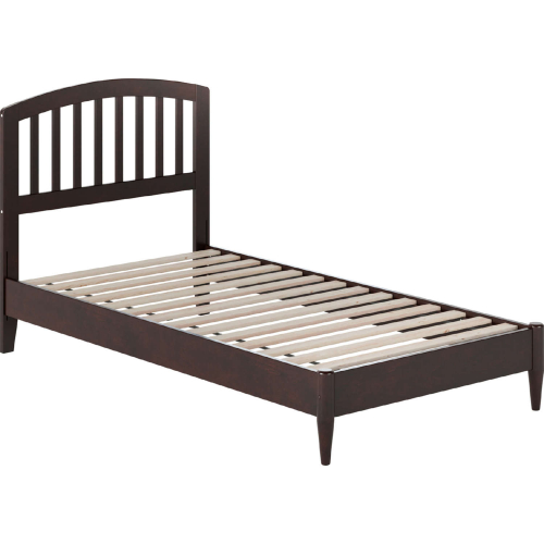 Quincy Twin Low Profile Platform bed with USB in Espresso Finish Wood