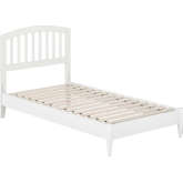 Quincy Twin Low Profile Platform bed with USB in White Finish Wood