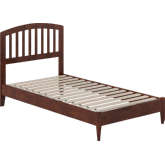 Quincy Twin Low Profile Platform bed with USB in Walnut Finish Wood