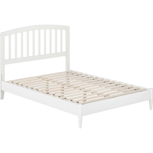 Quincy Full Low Profile Platform bed with USB in White Finish Wood
