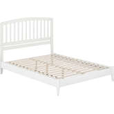 Quincy Queen Low Profile Platform bed with USB in White Finish Wood