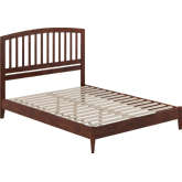Quincy Queen Low Profile Platform bed with USB in Walnut Finish Wood