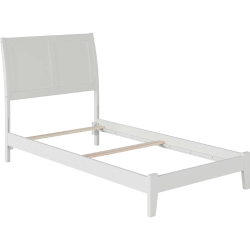 Portland Twin XL Bed with Open Footboard & Turbo Charger in White