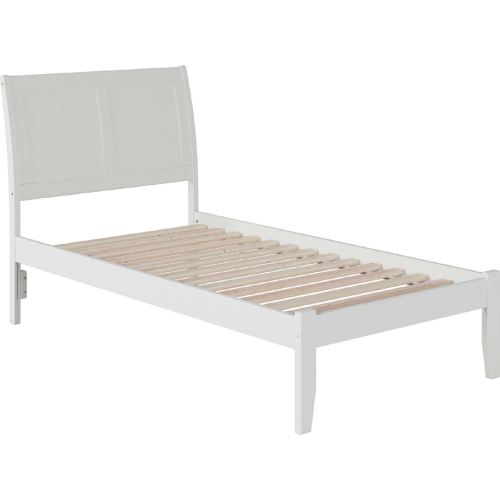 Portland Twin Bed with Open Foot Rail in White