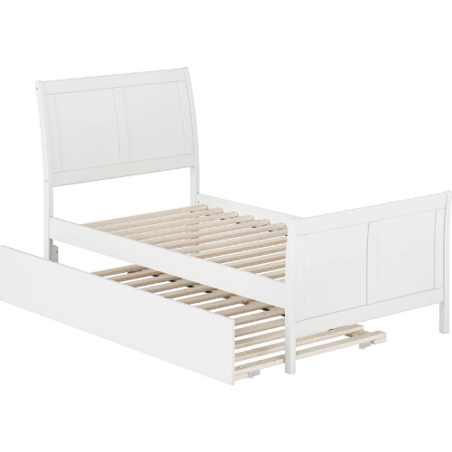 Portland Twin Bed with Matching Footboard & Urban Trundle Bed in White