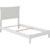 Metro Twin XL Bed with Open Footboard & Turbo Charger in White