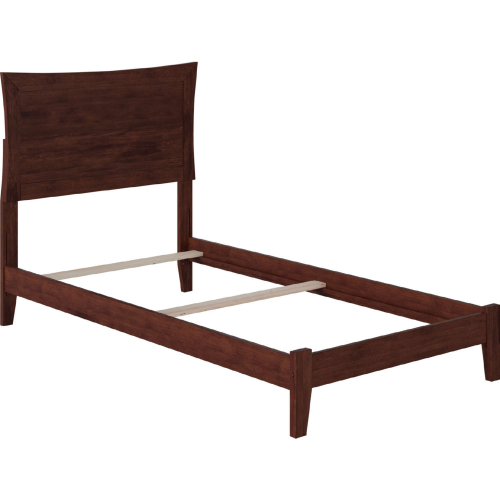Metro Twin Bed with Open Footboard & Turbo Charger in Walnut