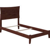 Metro Twin Bed with Open Footboard & Turbo Charger in Walnut