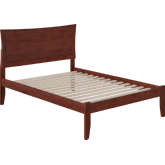 Metro Full Bed with Open Foot Rail in Antique Walnut