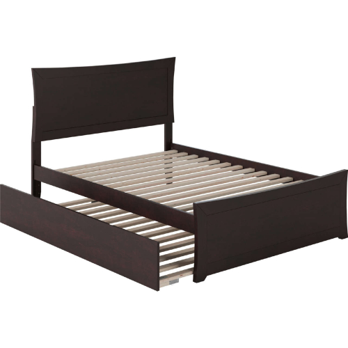 Metro Full Bed with Matching Footboard & Urban Trundle Bed in Espresso