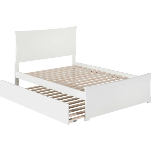 Metro Full Platform Bed with Matching Foot Board & Full Urban Trundle in White