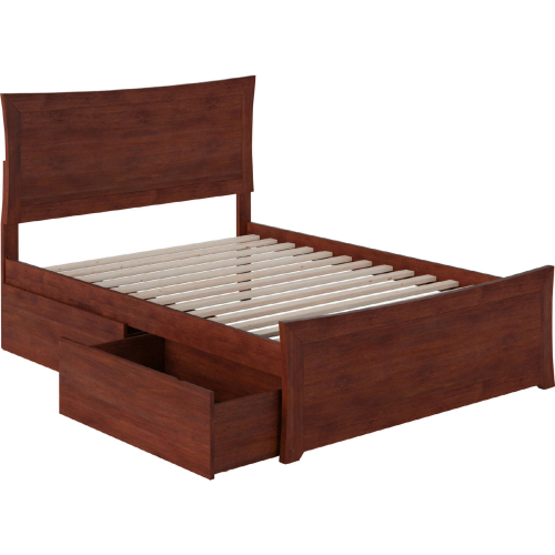 Metro Full Bed with Matching Footboard & 2 Urban Bed Drawers in Walnut