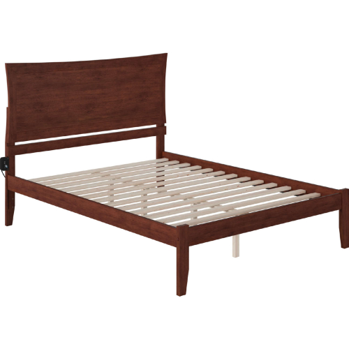Metro Queen Bed with Open Foot Rail in Antique Walnut