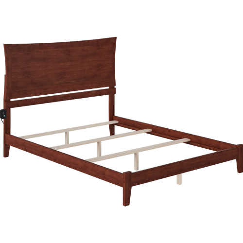 Metro Queen Bed with Open Footboard & Turbo Charger in Walnut