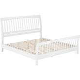 Orleans King Low Profile Platform Bed with Matching Footboard in White Wood