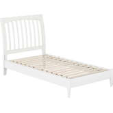Orleans Twin Low Profile Sleigh Platform Bed in White Finish Wood