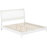 Orleans King Low Profile Sleigh Platform Bed in White Finish Wood