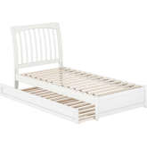 Roslyn Twin XL Platform Bed with Panel Footboard, Twin XL Trundle & Charging in White