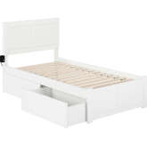 Canyon Twin XL Platform Bed with 2 Drawers in White Finish Wood